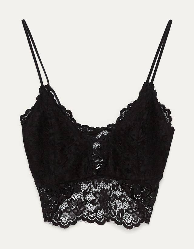 bralette negro bershka