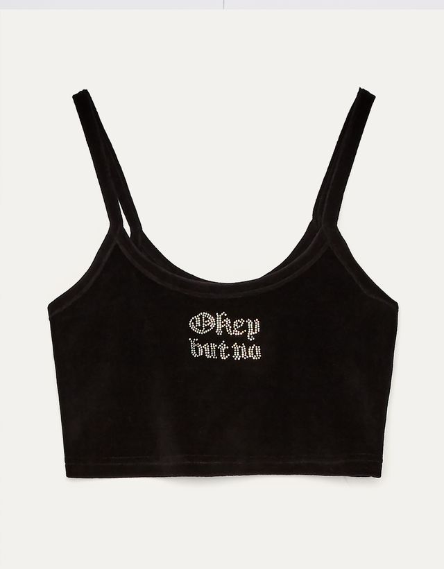 Velvet Strappy Top T Shirts Bershka United Kingdom