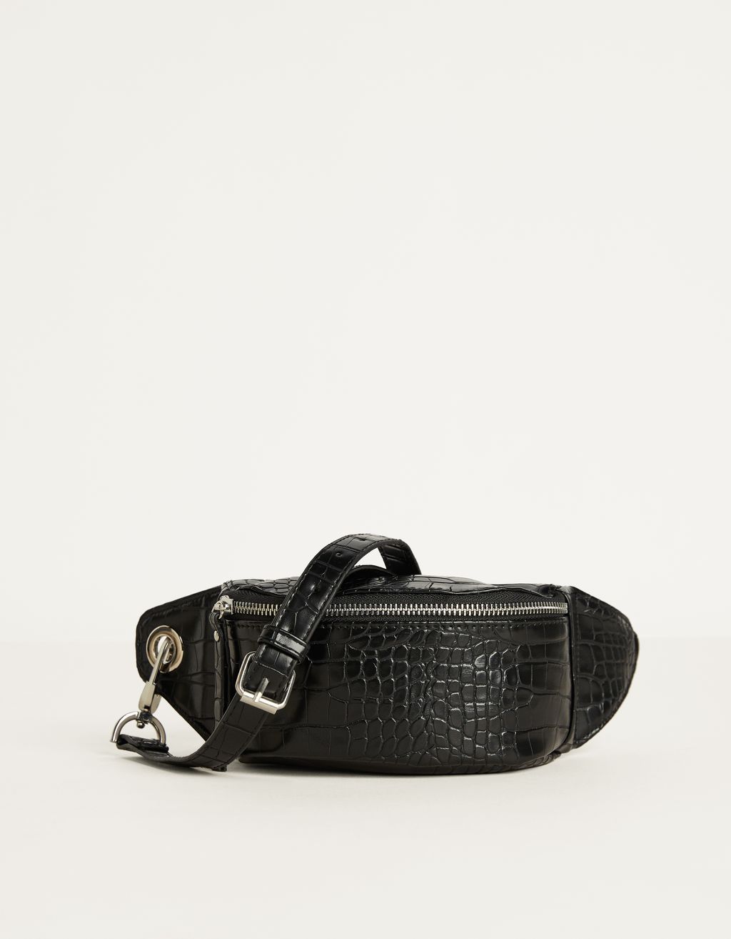 Mock croc faux leather belt bag - null 