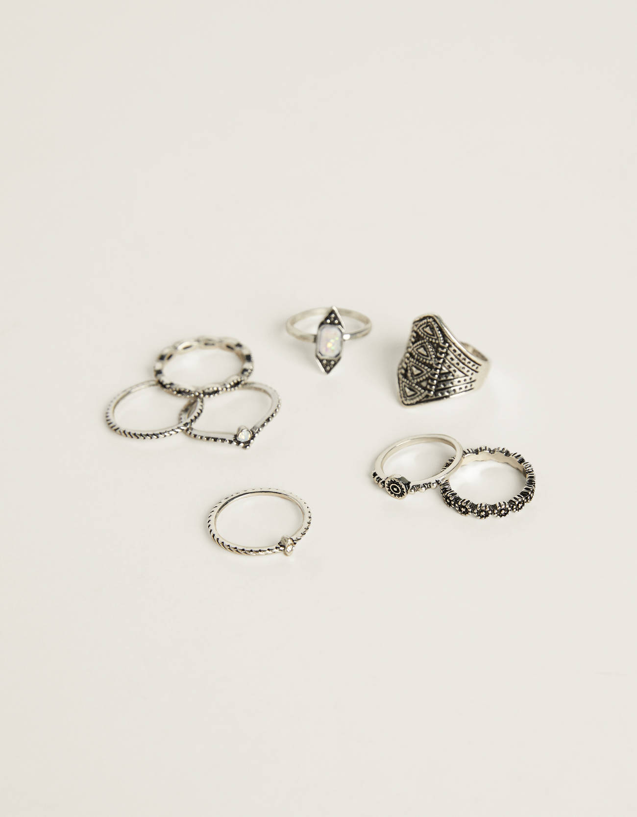 Set Of Boho Rings Rings Bershka Kosovo
