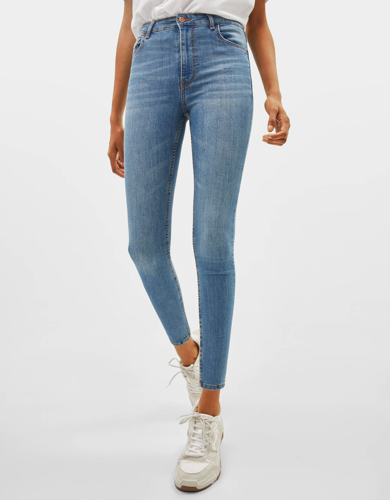 Jeans Skinny High Waist Sobretudos Bershka Portugal