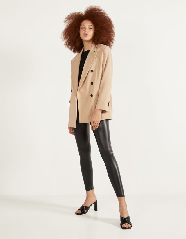 Leggings efecto piel - null - Bershka Guatemala