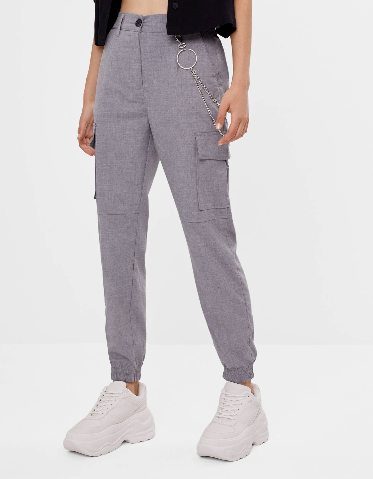 Pantaloni Cargo Cu Lanț Favorite Soldare Bershka Romania