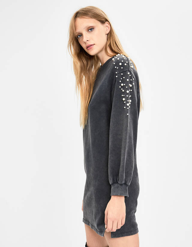 ithalat bershka sweatshirt dress 