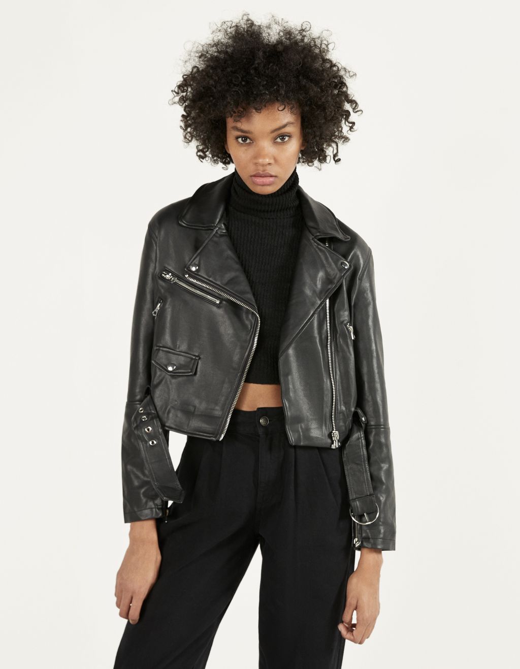 berry faux leather jacket