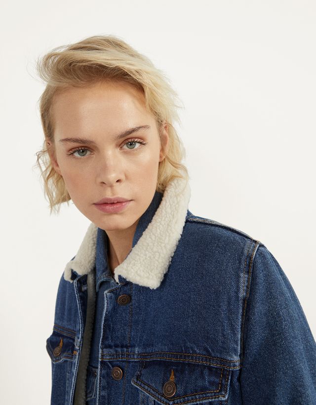 borg denim jacket cotton on