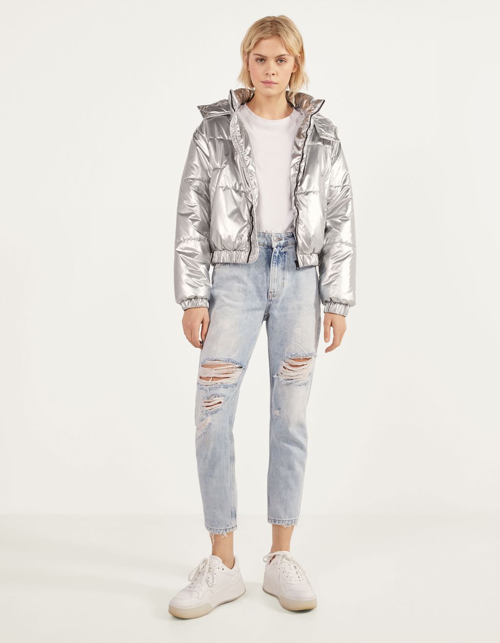 levi's metallic puffer jacket