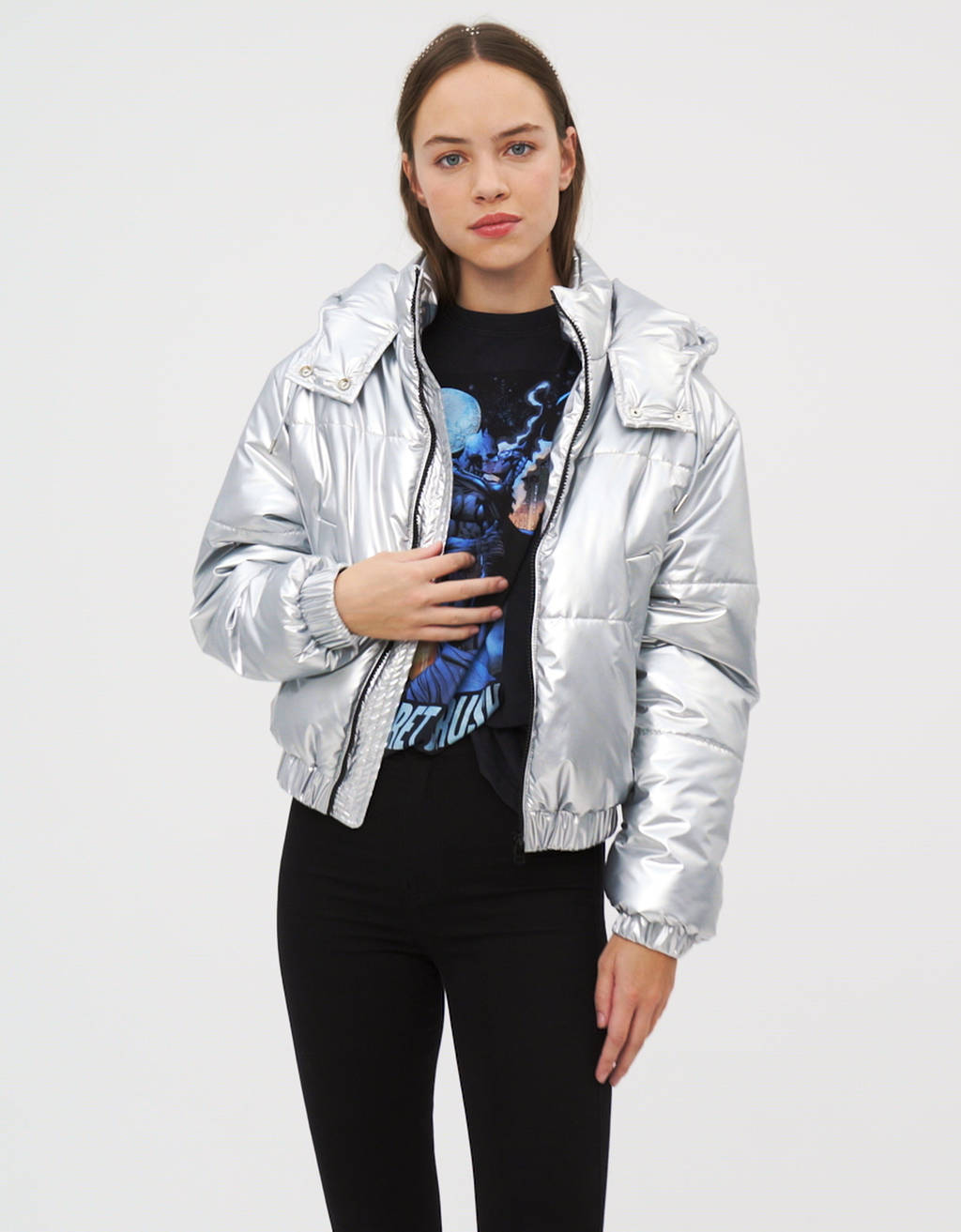 bershka silver jacket