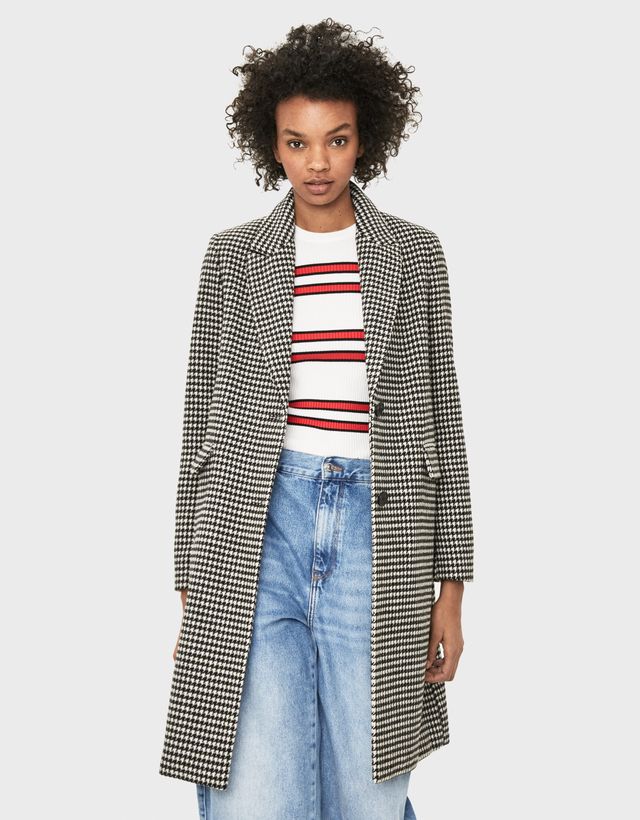 zara dogtooth coat