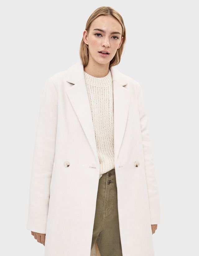 bershka cream coat