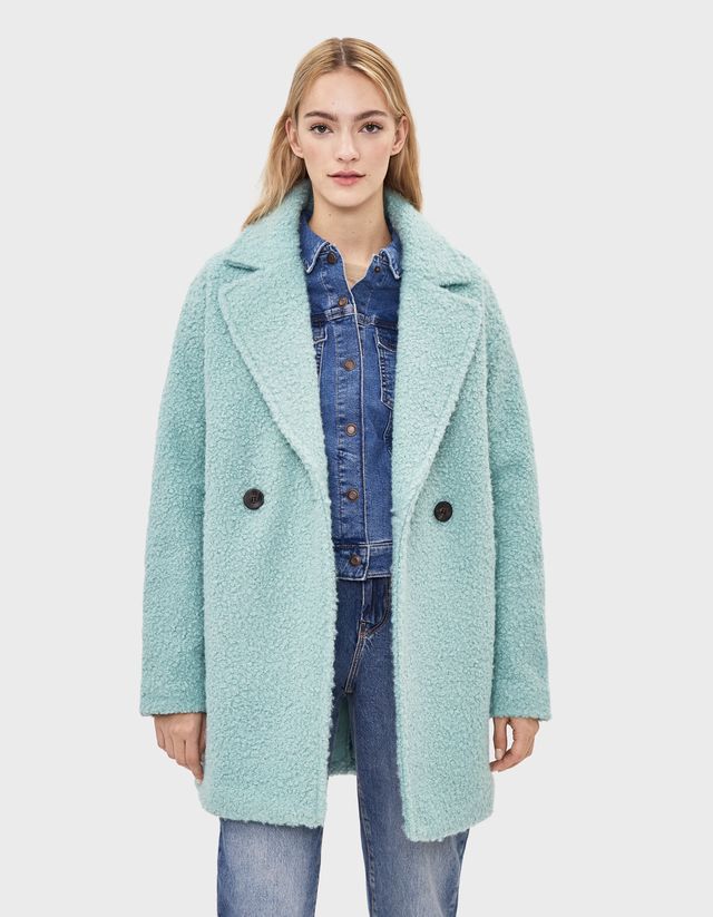 faux shearling oversized coat