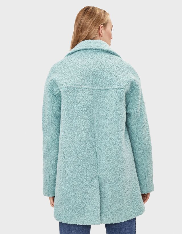 bershka blue teddy coat