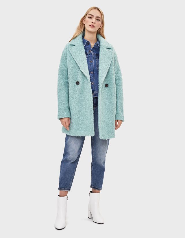 faux shearling oversized coat