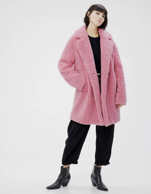 bershka pink coat