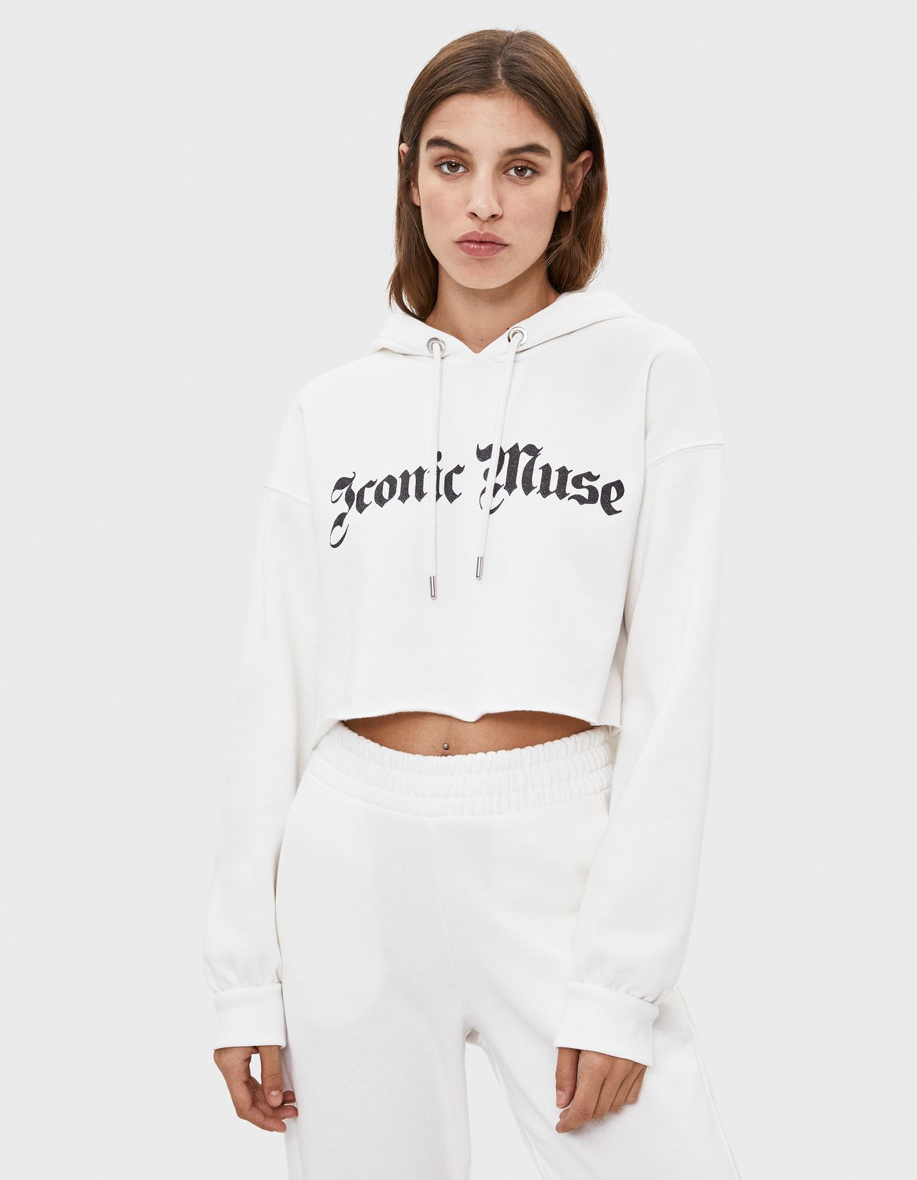 bershka white hoodie