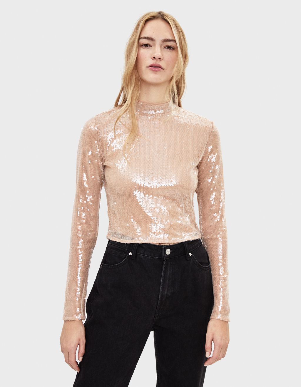 maglia trasparente bershka