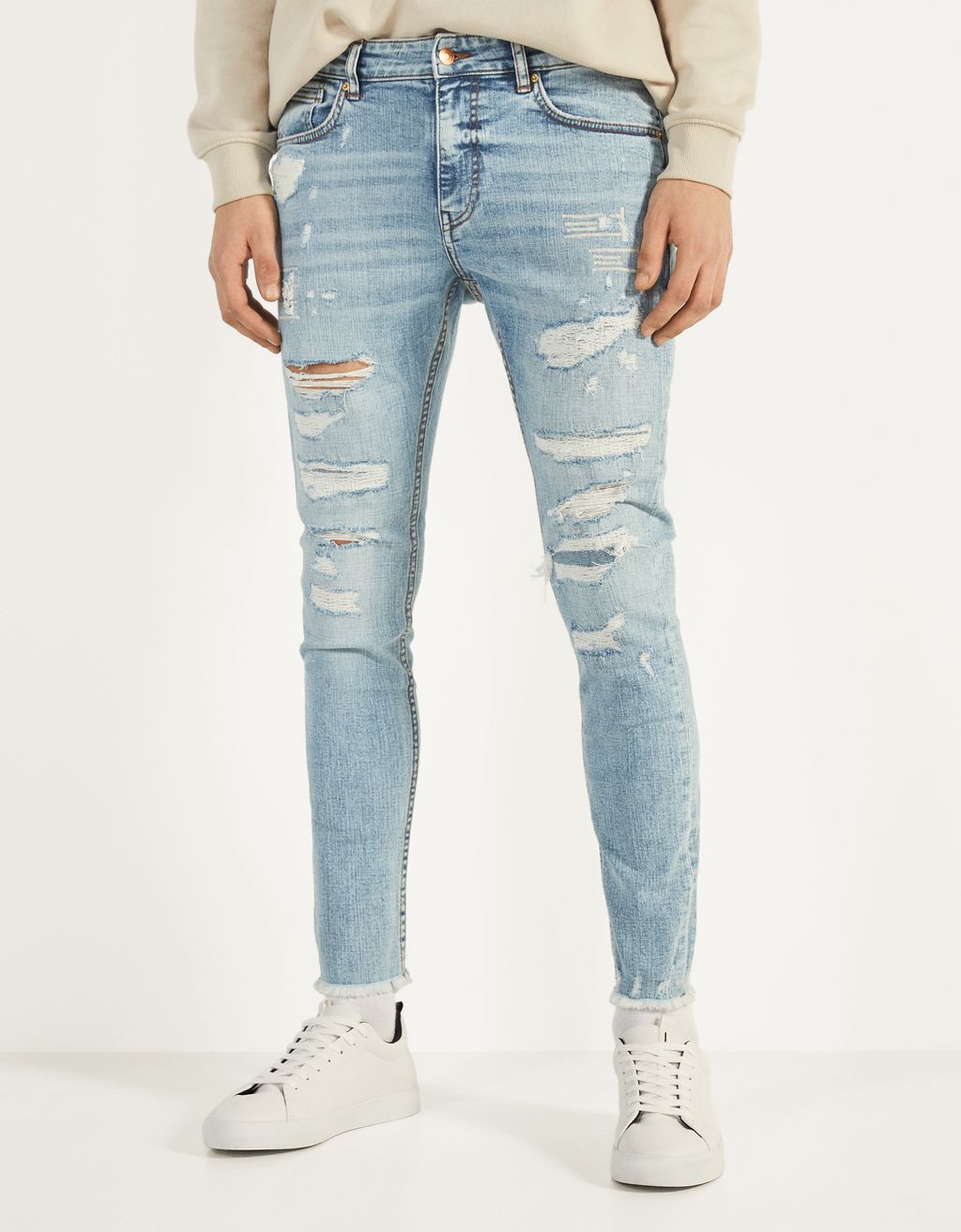 Jeans Super Skinny Fit con rotos - Jeans - Bershka El Salvador