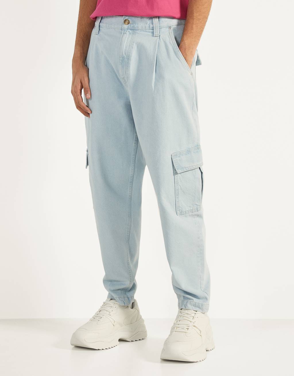 denim wide leg trousers