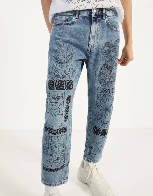 Dragon Ball Z X Bershka Loose Fit Jeans Dragon Ball Z X Bershka