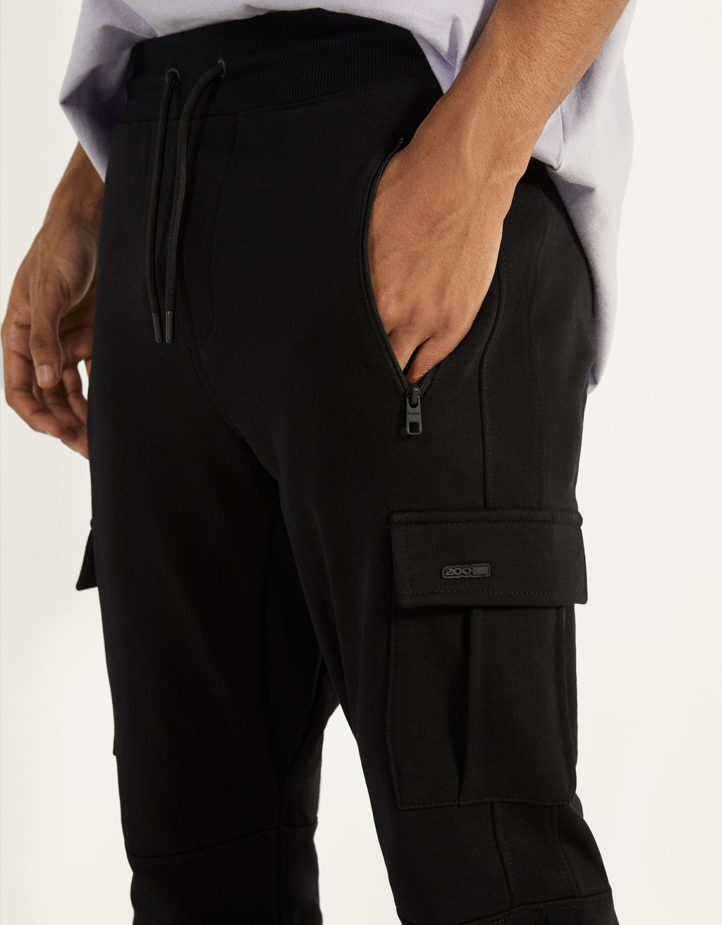Plush cargo jogging trousers - null 