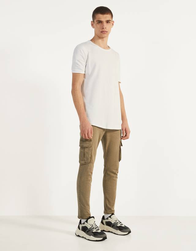 Skinny fit kargo pantolon