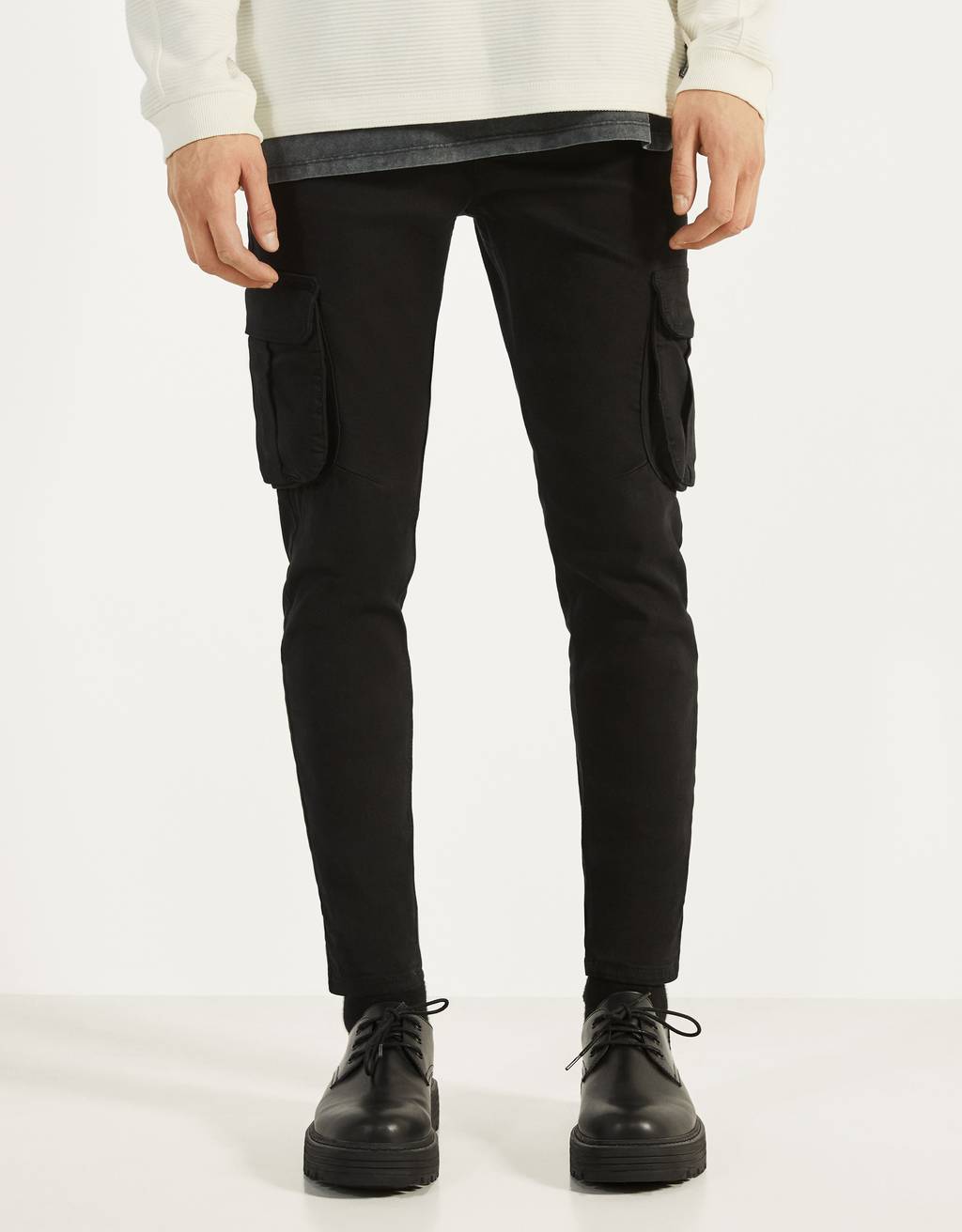Pantalón cargo Skinny Fit - Pantalones - Bershka Guatemala