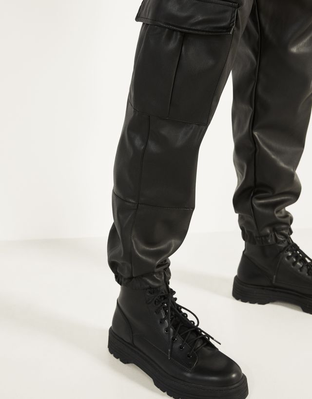 Faux leather jogger trousers - Join 