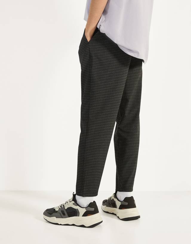 checked jogging trousers