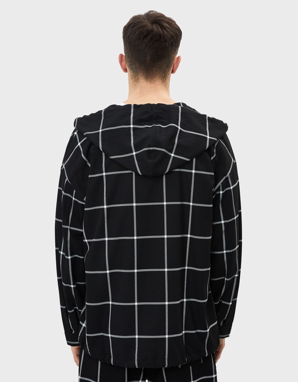チェック柄フード付きシャツジャケット アジア限定 Bershka Japan チェック柄フード付きシャツジャケット アジア限定 Bershka Japan