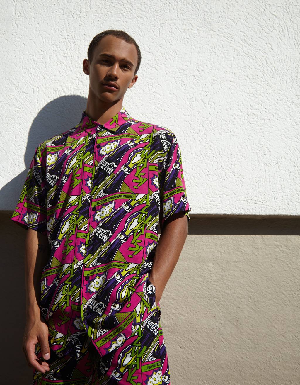 camisa manga corta hombre bershka