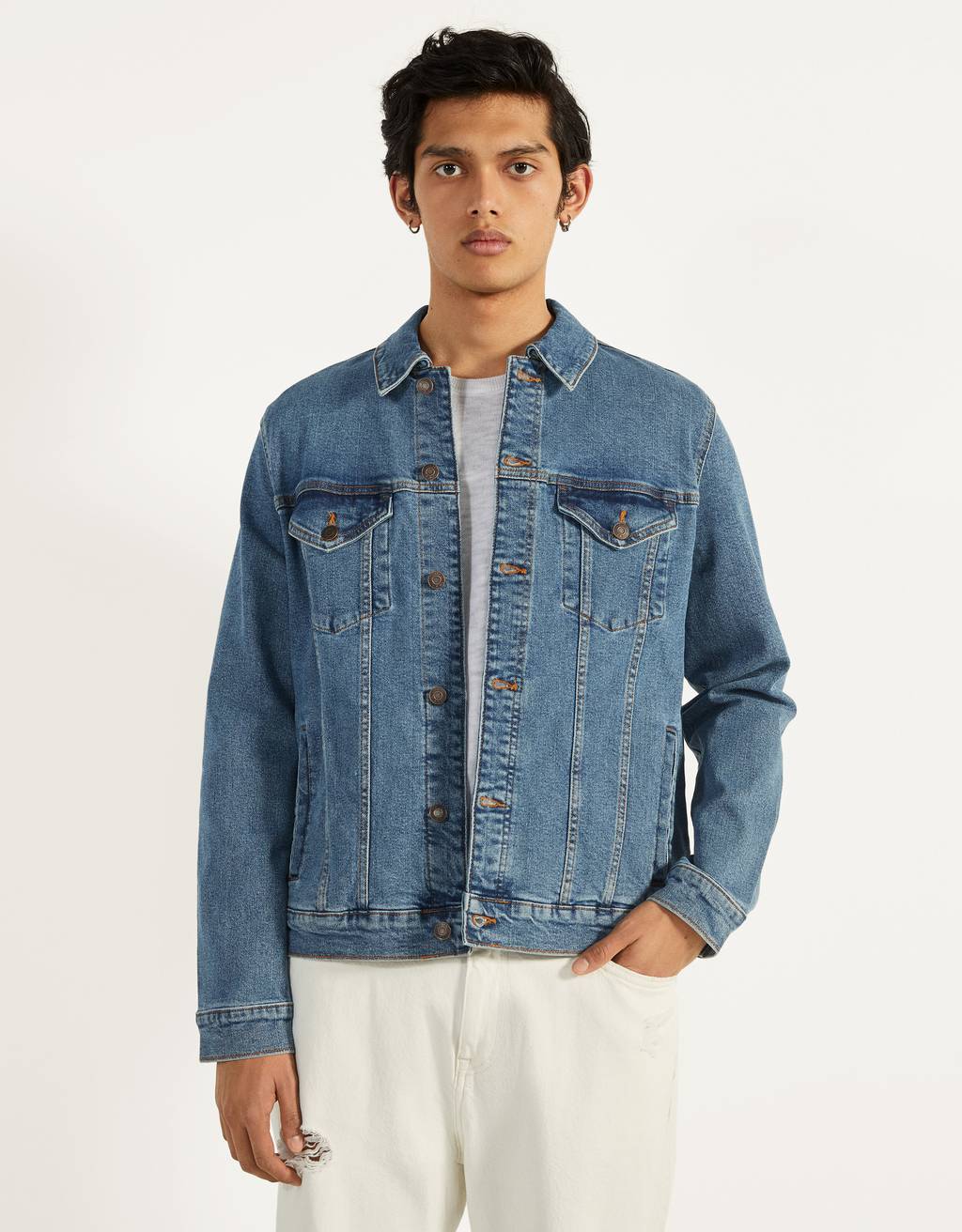 bershka denim jacket mens