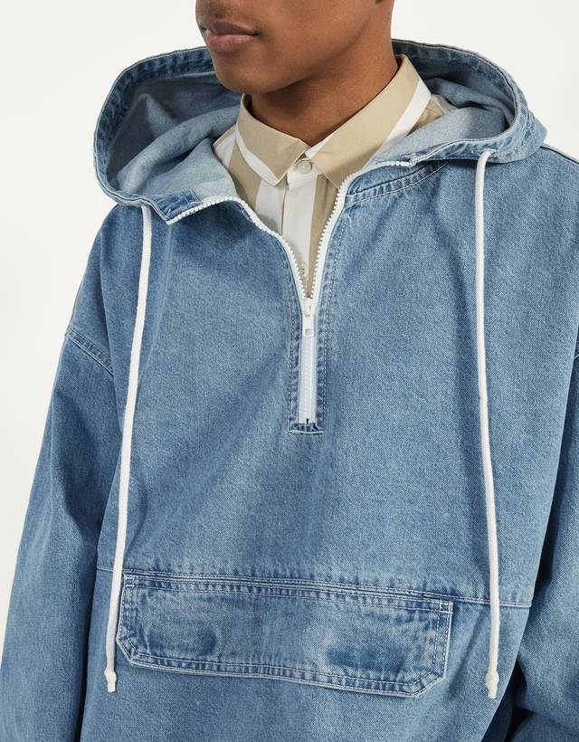 Denim pouch pocket jacket - T-Shirts 