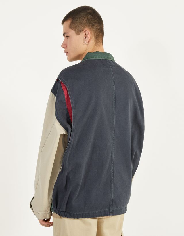 colour block denim jacket