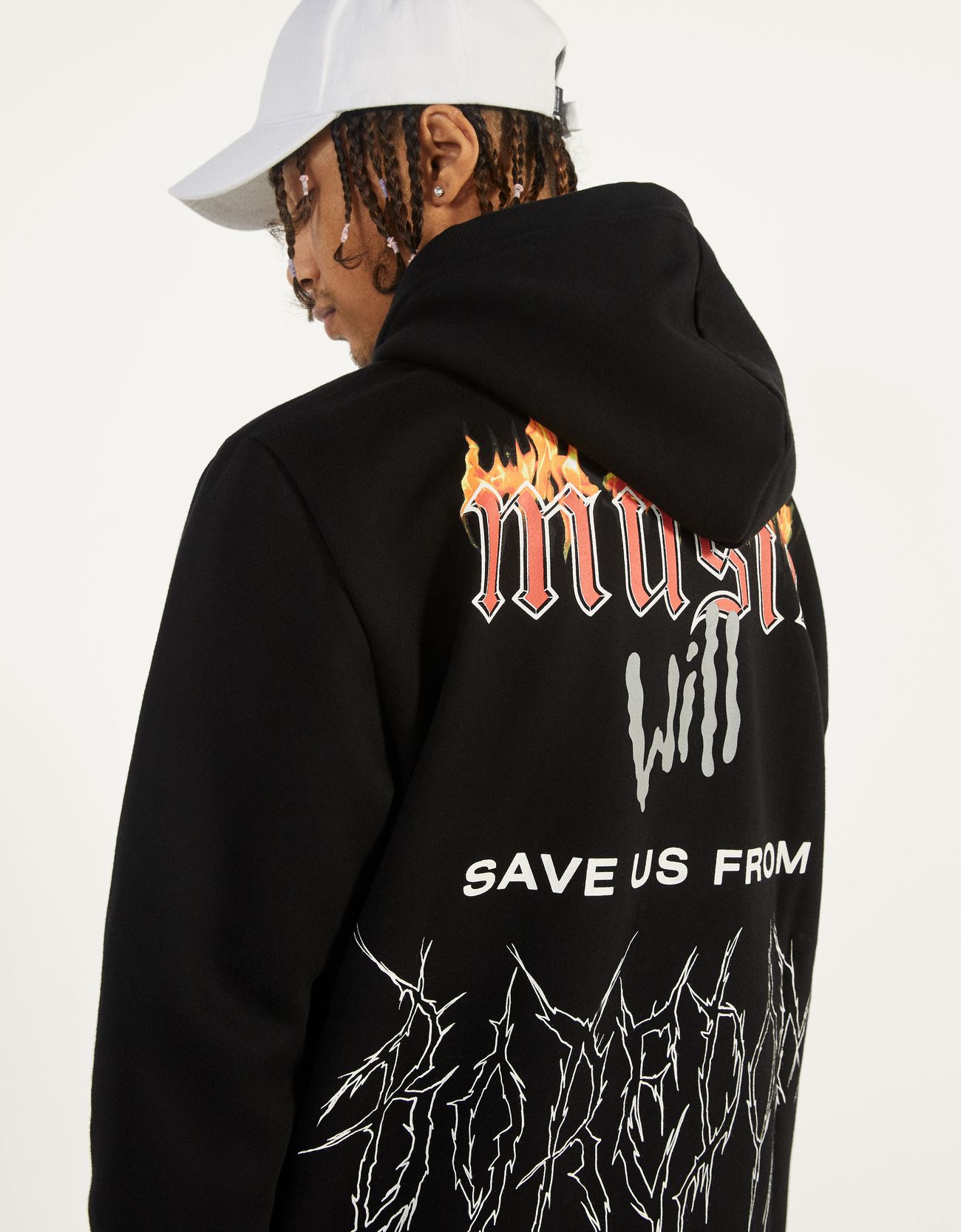 Bershka Desenli kapüşonlu sweatshirt 2 Bershka Desenli kapüşonlu sweatshirt 3
