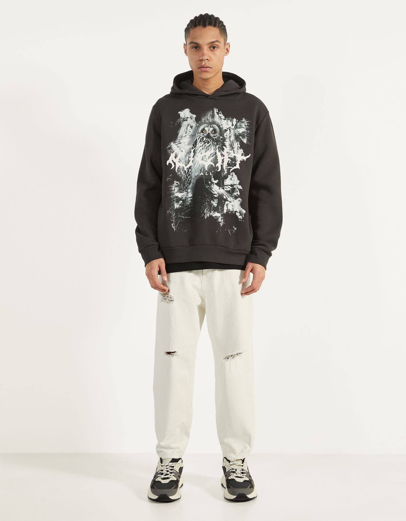 Bershka Desenli kapüşonlu sweatshirt 4 Bershka Desenli kapüşonlu sweatshirt 5