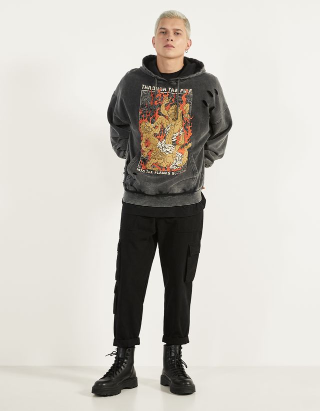 long hoodie bershka