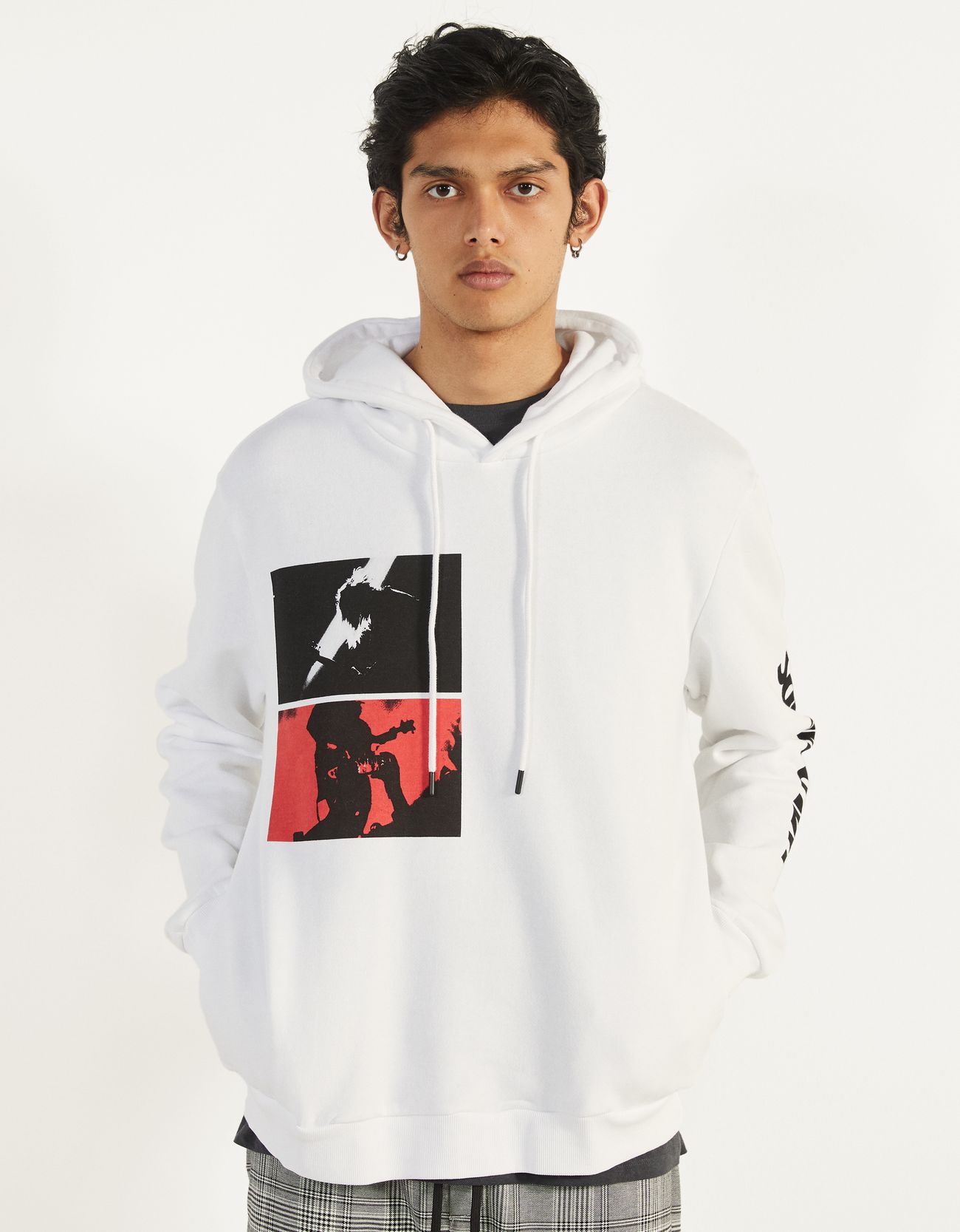Bershka printed hoodie Clearance