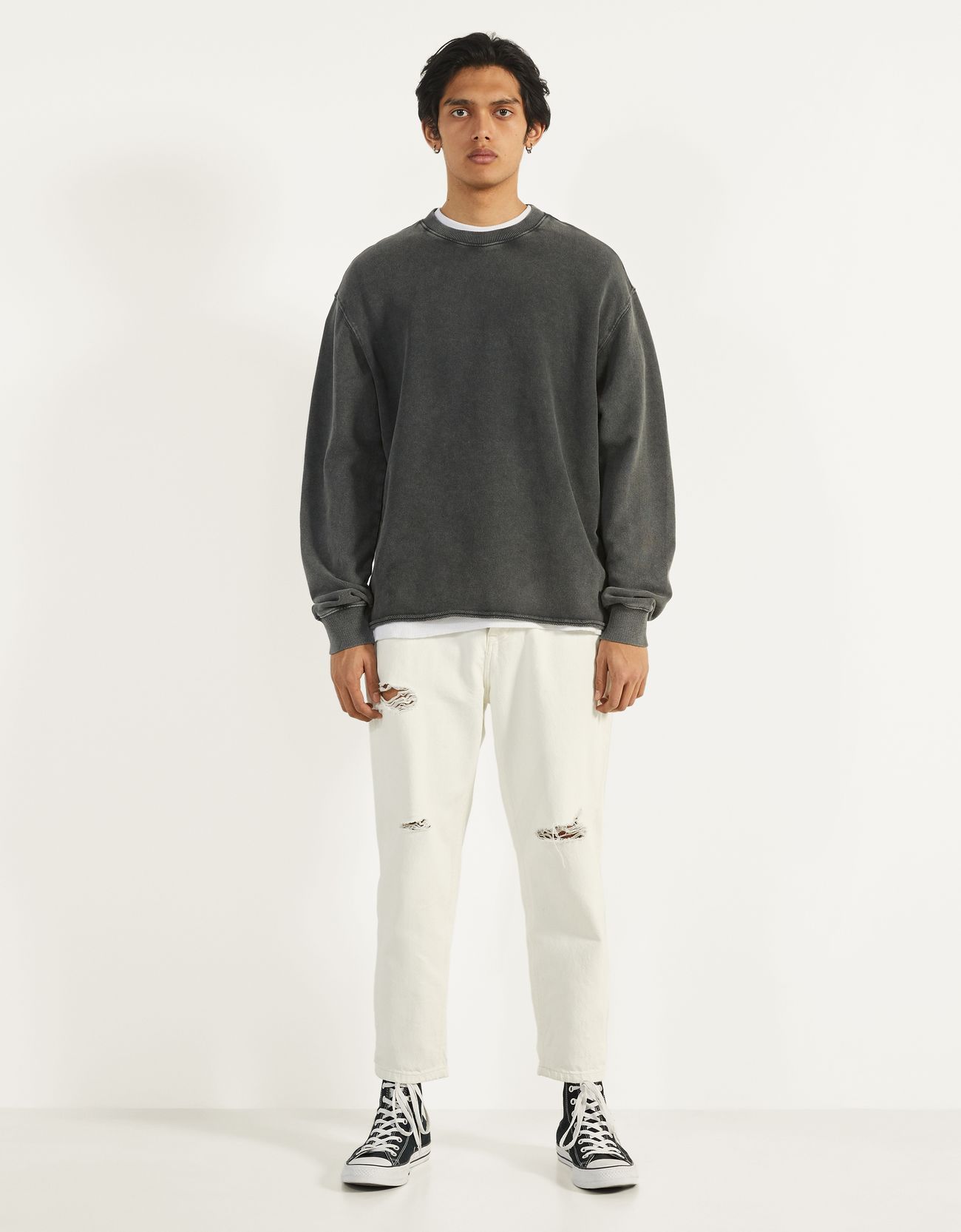 Bershka Rengi açılmış sweatshirt 4 Bershka Rengi açılmış sweatshirt 5
