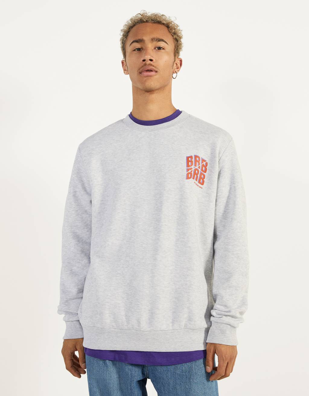 Baskili Sweatshirt Yeni Bershka Turkey
