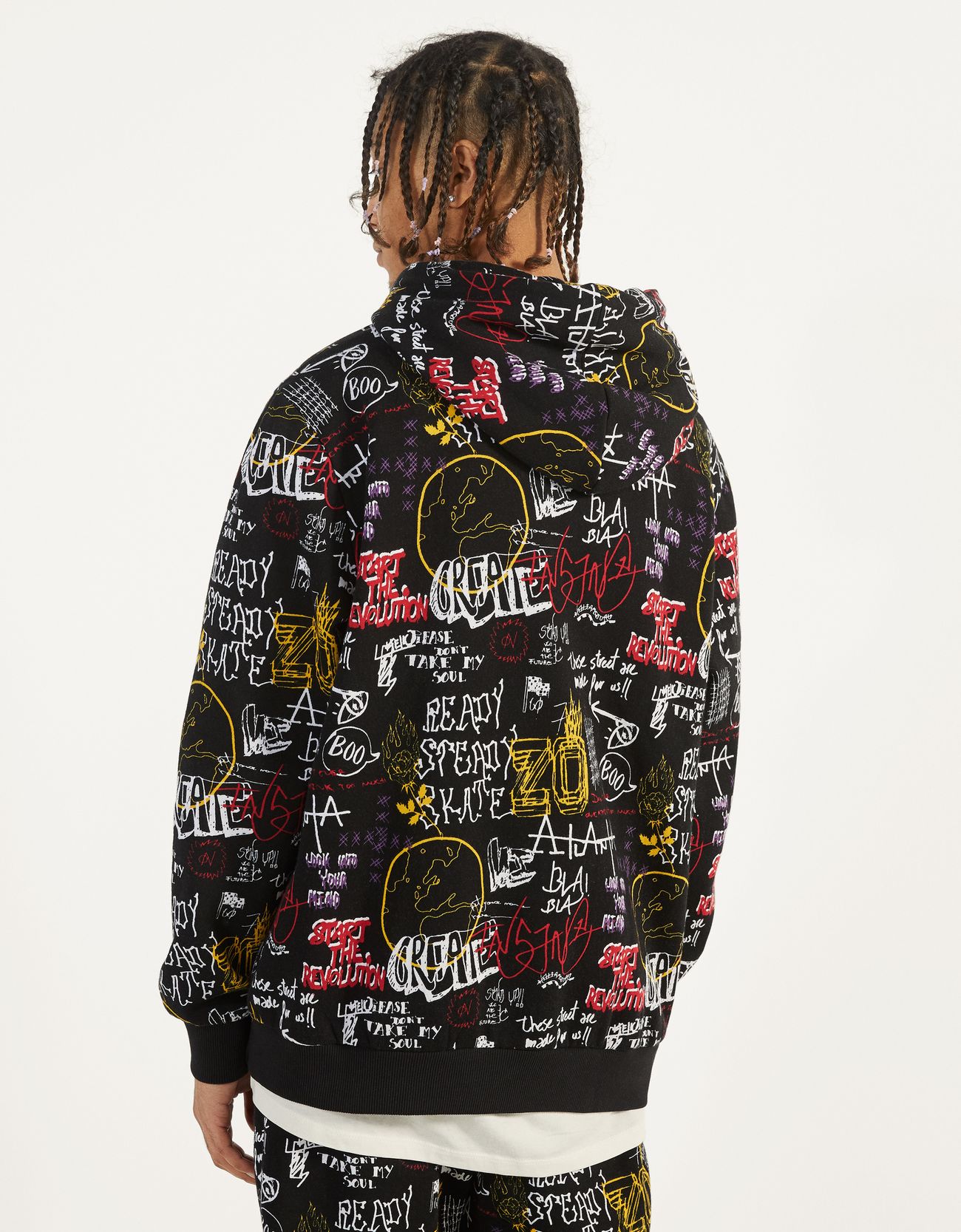 Bershka Desenli kapüşonlu sweatshirt 0 Bershka Desenli kapüşonlu sweatshirt 1