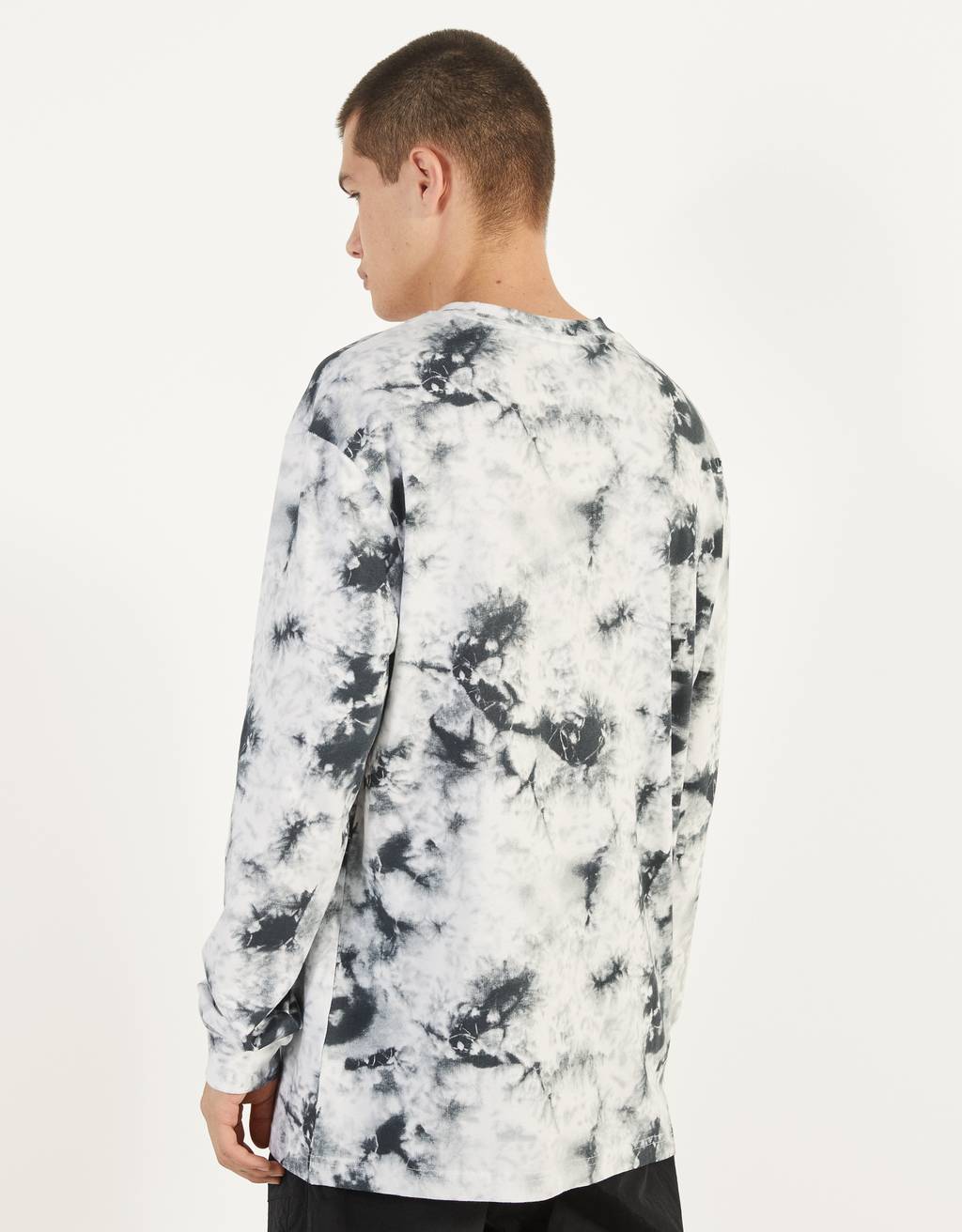 Maglietta Con Stampa Tie Dye Manica Lunga Bershka Italy
