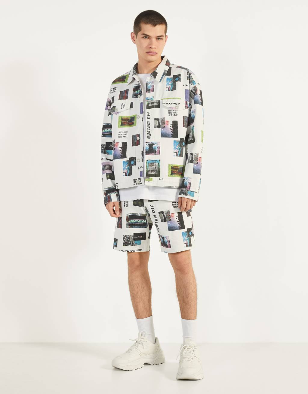 Bermuda Shorts With A Photographic Print Shorts Bershka Dominican Republic