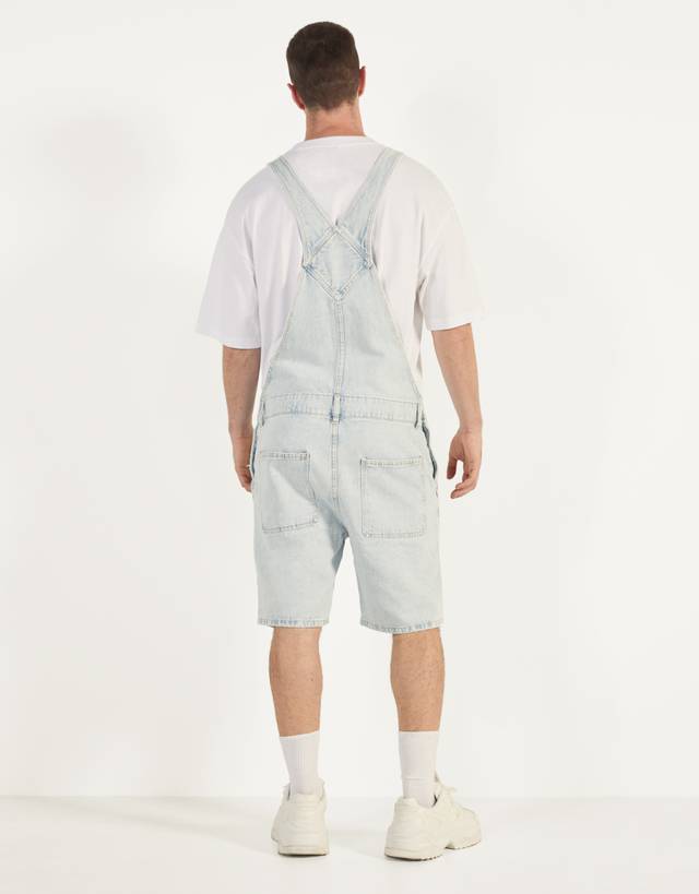 Kısa denim salopet