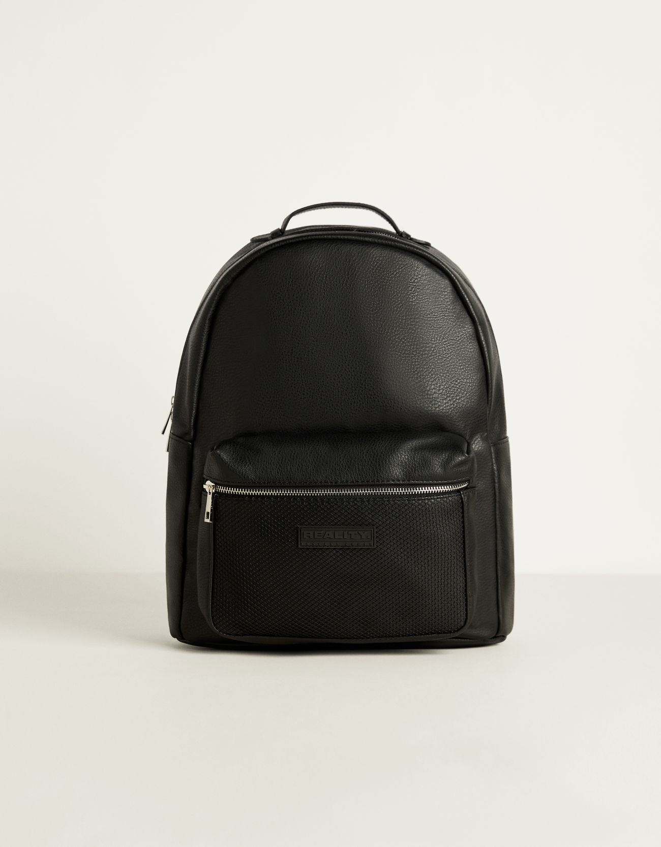 Faux Leather Backpack With Mesh Jeans Bershka Germany