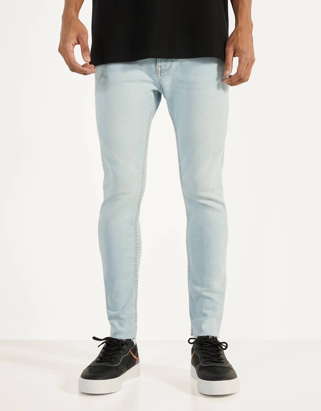 mens super skinny light wash jeans