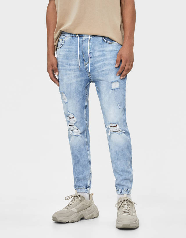 Ripped jogger jeans - null - Bershka 