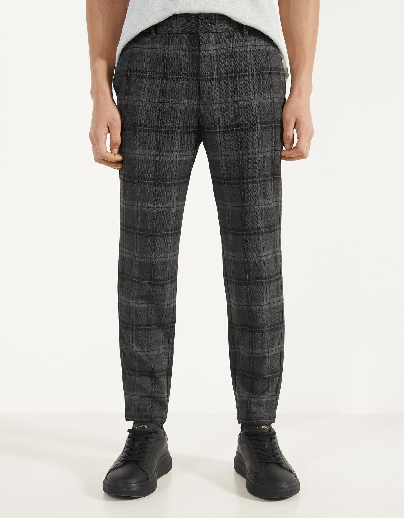 bershka plaid trousers