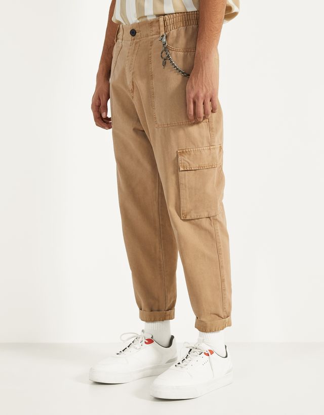 Pantalón cargo con cinturón - Cargo - Bershka El Salvador