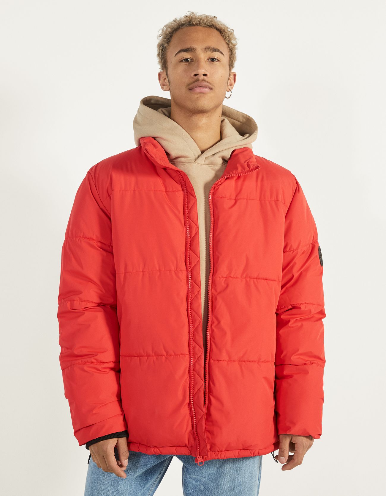 Red Puffer Jacket Bershka Store, 51 