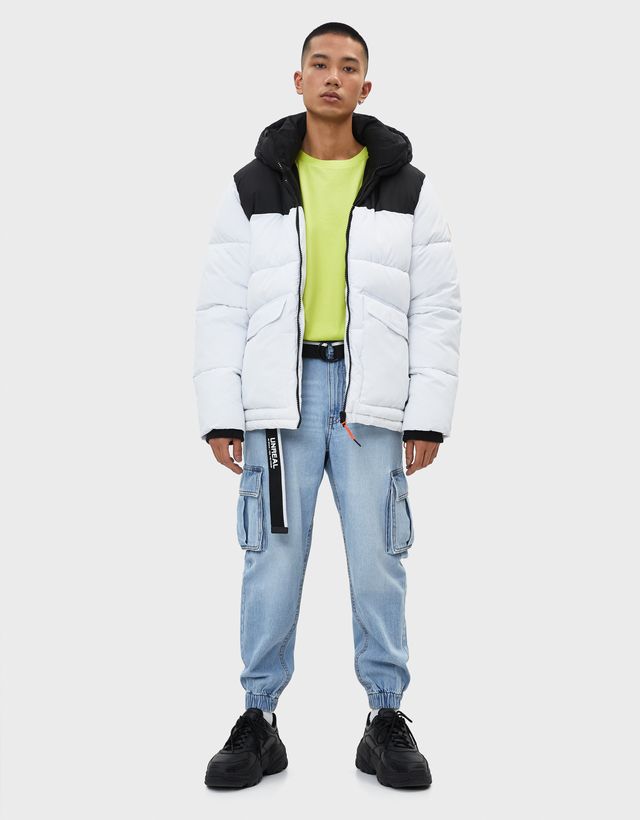 two tone puffer jacket